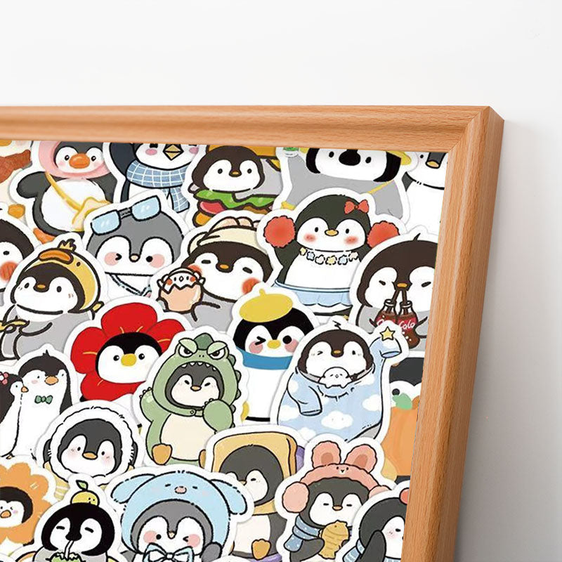 Pingüinos divertidos - Rompecabezas de madera para colorear