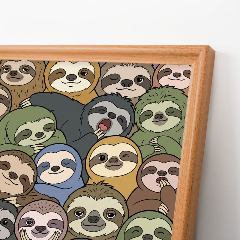 Perezosos perezosos - Rompecabezas de madera para colorear