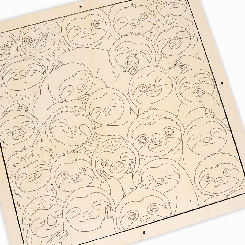 Perezosos perezosos - Rompecabezas de madera para colorear