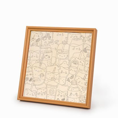 Jugos lindos - Rompecabezas de madera para colorear