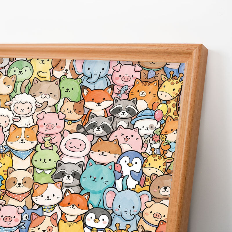 Animales caprichosos - Rompecabezas de madera para colorear