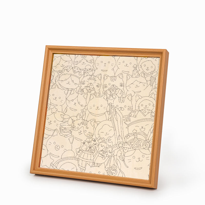 Gatitos mágicos - Rompecabezas de madera para colorear