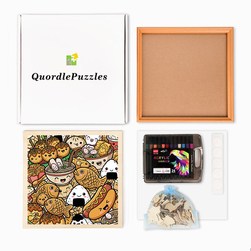 Happy Bites - Rompecabezas de madera para colorear