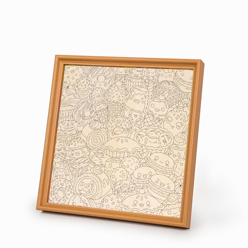 Snack Squad - Rompecabezas de madera para colorear