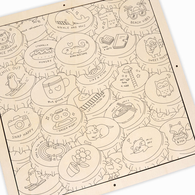 Tapas de colores - Rompecabezas de madera para colorear