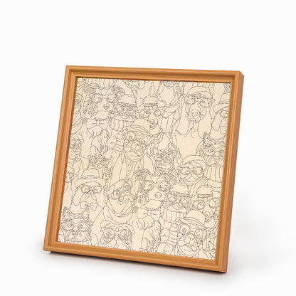 Perros con gafas - Rompecabezas de madera para colorear