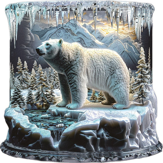 Puzzle de Madera Oso Polar en un Mundo Helado