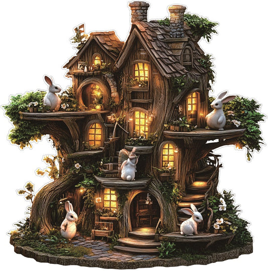 Puzzle de Madera Casa del Árbol del Conejo