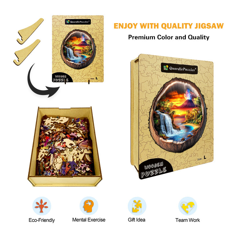 Puzzle de Madera Paraíso de la Isla Volcánica