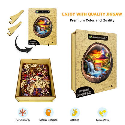 Puzzle de Madera Paraíso de la Isla Volcánica