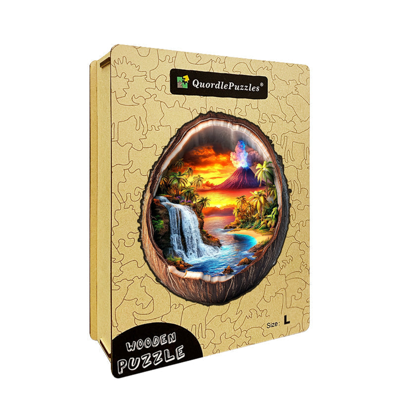 Puzzle de Madera Paraíso de la Isla Volcánica