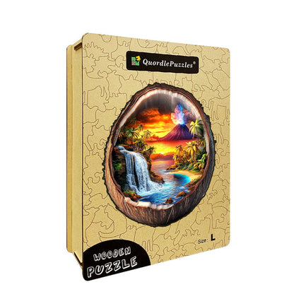 Puzzle de Madera Paraíso de la Isla Volcánica