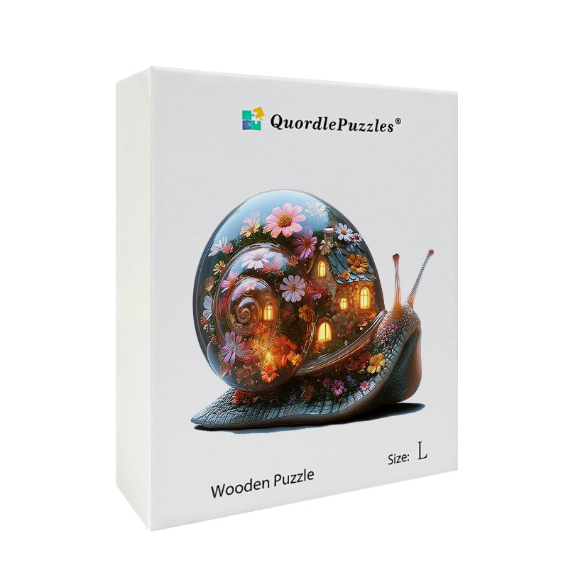 Rompecabezas de madera Casa floreciente del caracol