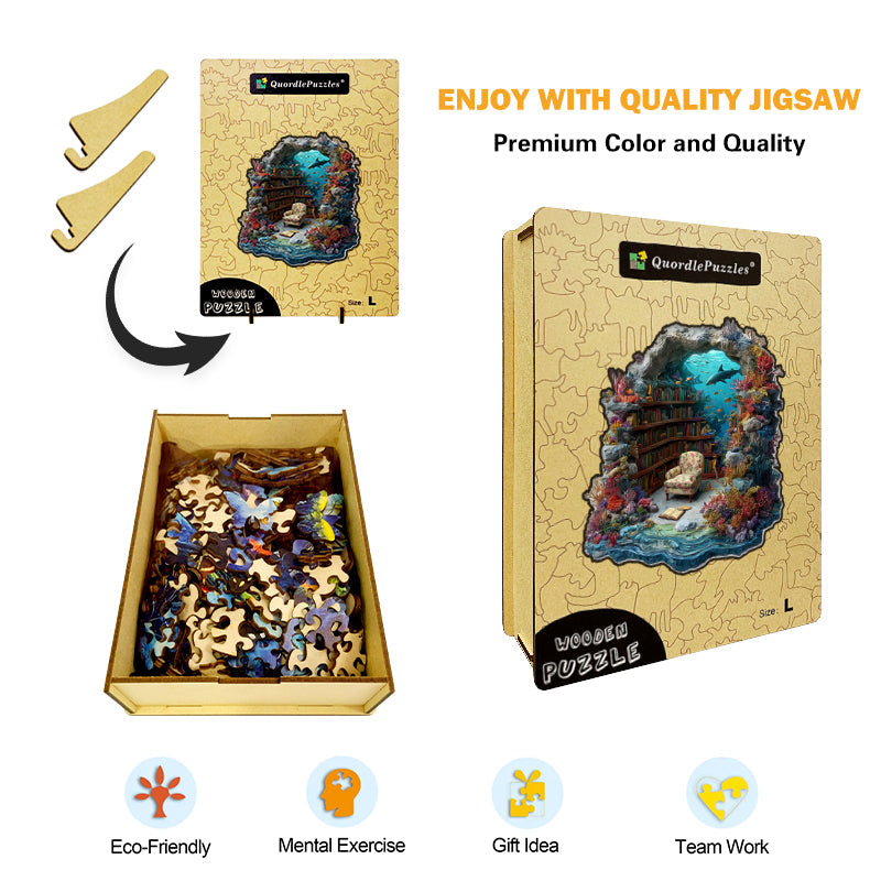 Rompecabezas de madera Biblioteca submarina