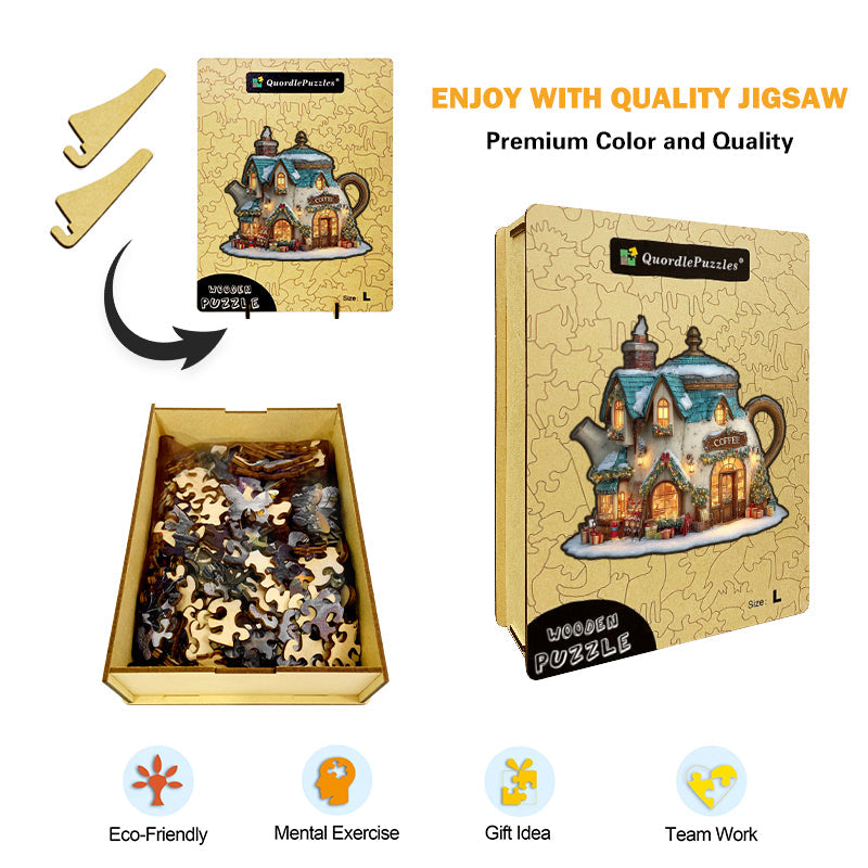 Rompecabezas de madera Café navideño