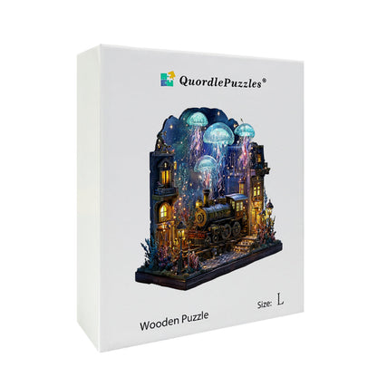 Rompecabezas de madera de una plataforma submarina