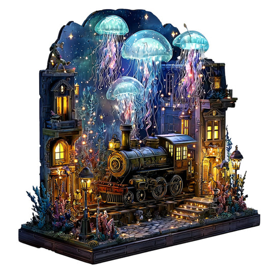 Rompecabezas de madera de una plataforma submarina