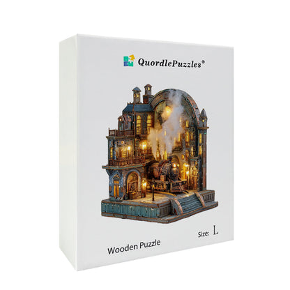 Rompecabezas de madera de una plataforma de vapor