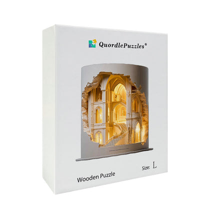 Rompecabezas de madera de una catedral gótica
