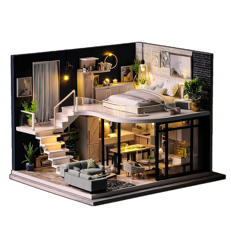 Rompecabezas de madera de loft moderno