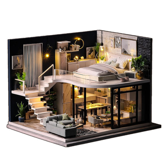 Rompecabezas de madera de loft moderno