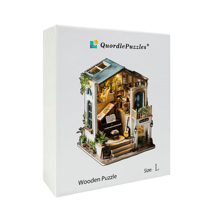 Rompecabezas de madera de estudio de música