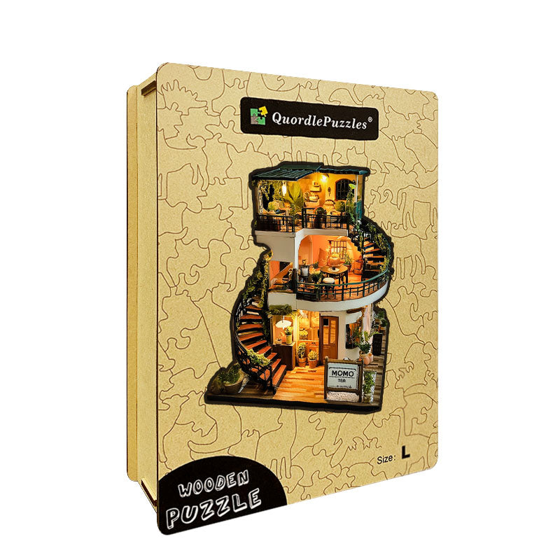 Rompecabezas de madera de la casa de té