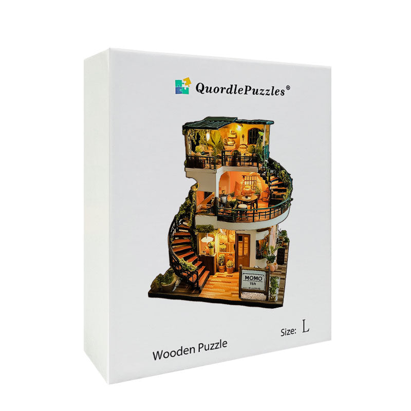 Rompecabezas de madera de la casa de té