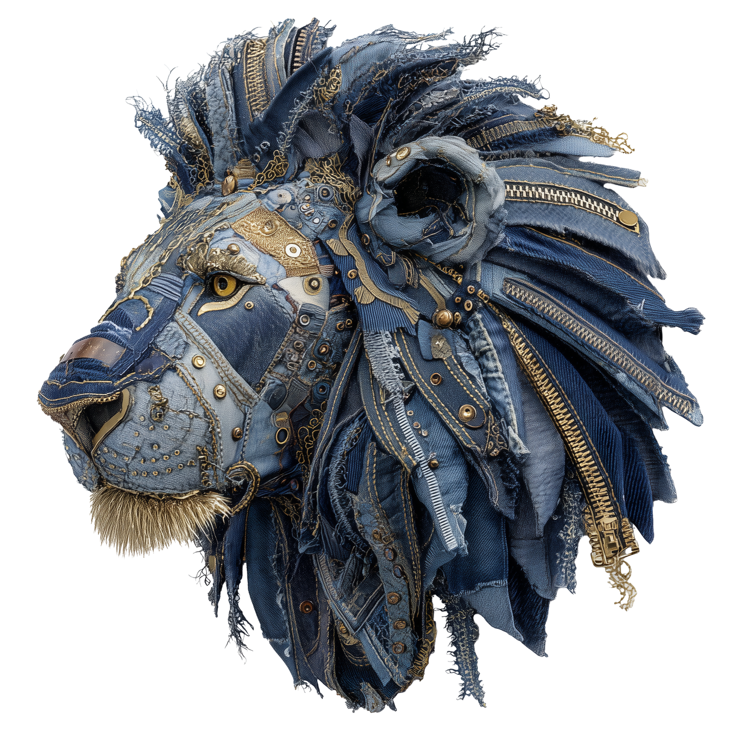 Rompecabezas 3D de cabeza de león estilo vaquero