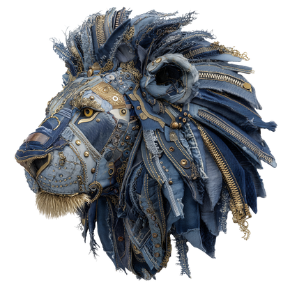 Rompecabezas 3D de cabeza de león estilo vaquero