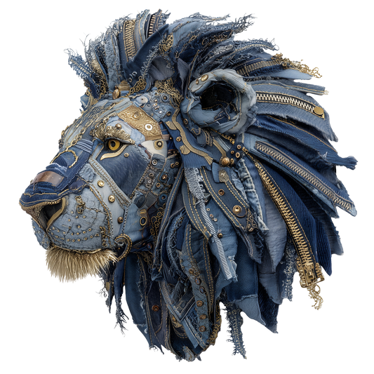 Rompecabezas 3D de cabeza de león estilo vaquero