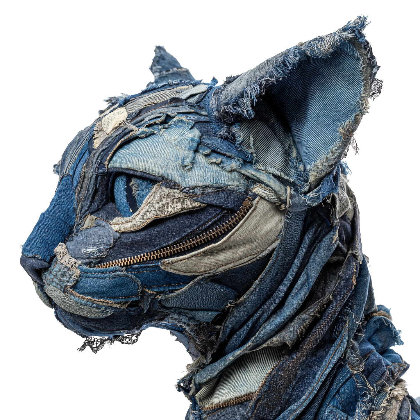 Rompecabezas 3D de cabeza de gato estilo vaquero