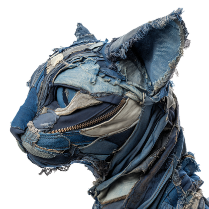 Rompecabezas 3D de cabeza de gato estilo vaquero