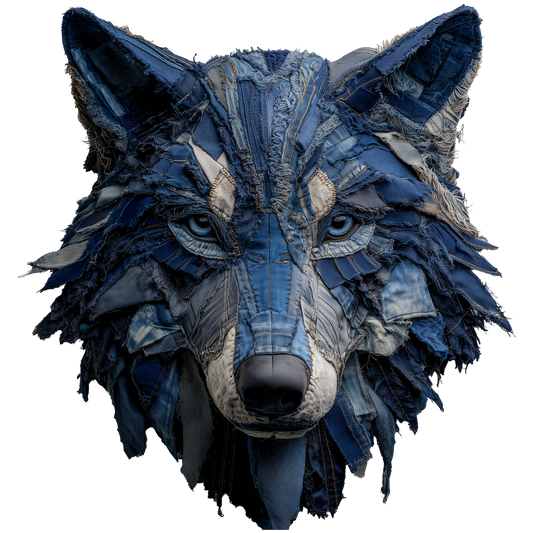 Rompecabezas 3D de cabeza de lobo estilo vaquero