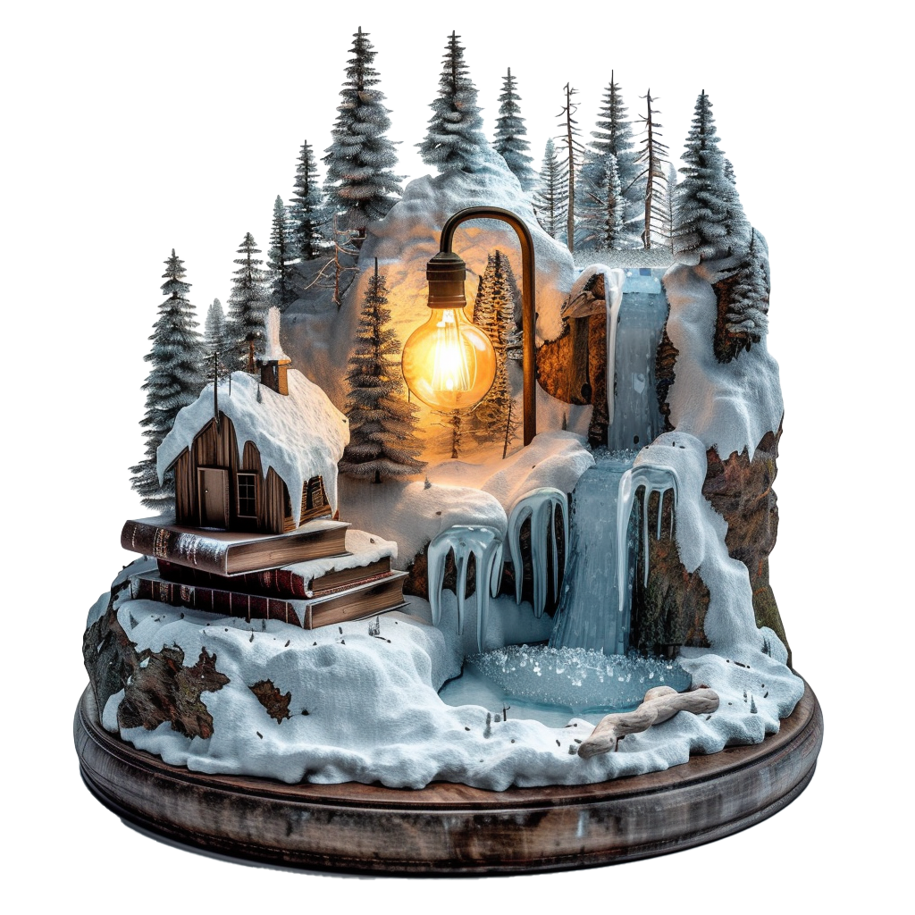 Luces de invierno en el bosque