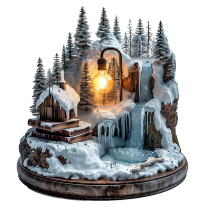 Luces de invierno en el bosque