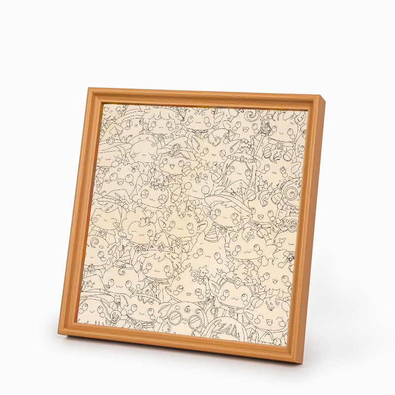 Fiesta de Monstruos - Rompecabezas de Madera para Colorear