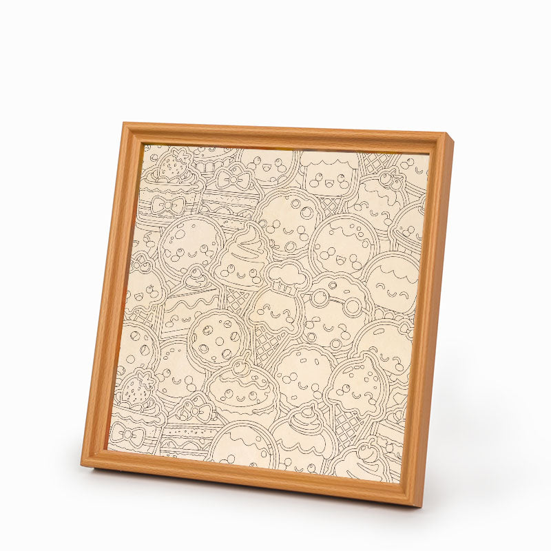 Dulces Delicias - Rompecabezas de Madera para Colorear