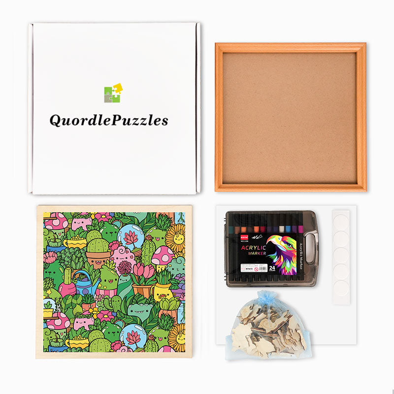 Paraíso Botánico - Rompecabezas de madera para colorear