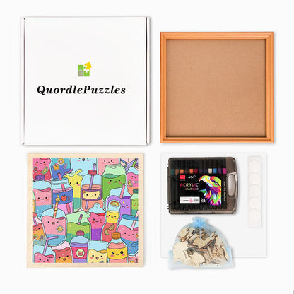 Jugos lindos - Rompecabezas de madera para colorear