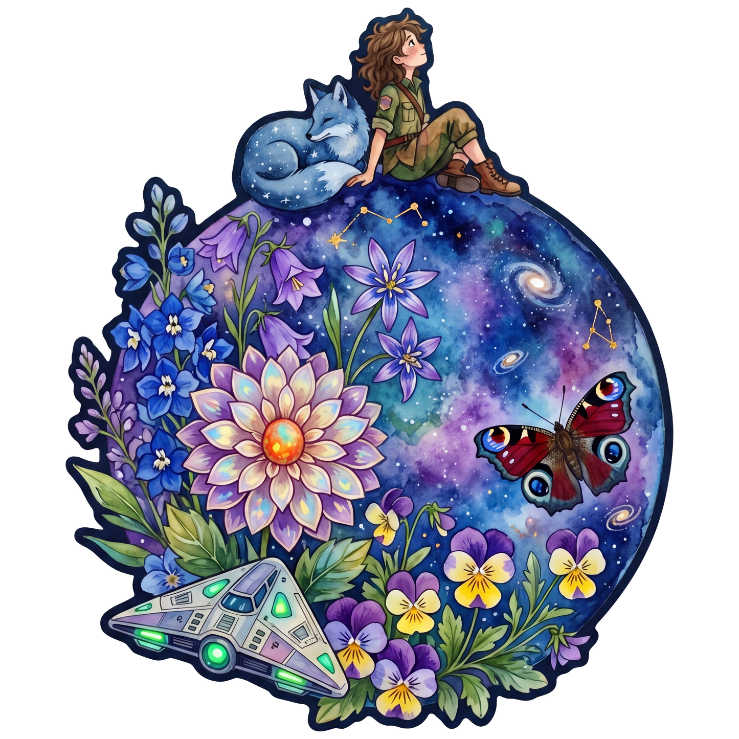 Sueño Cósmico de Flores Silvestres