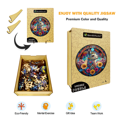 Rompecabezas de madera con mandala de llama